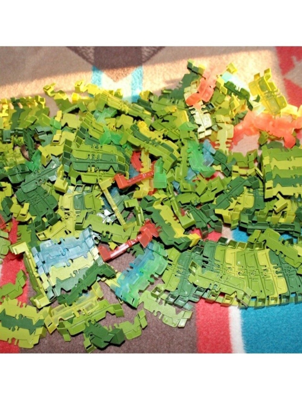 Interlocking Kids Building Track Set - Green Mix